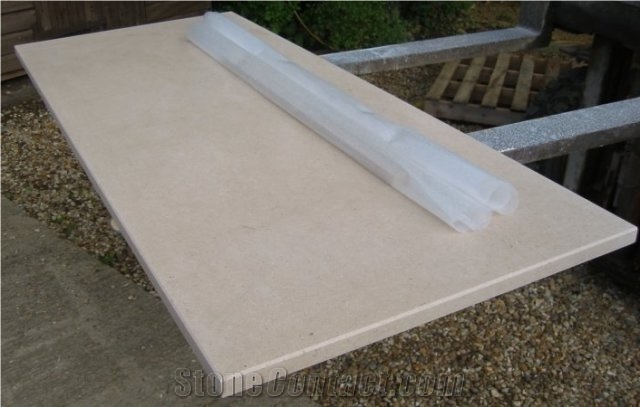Portugese Fatima Clair Limestone Chamfer Hearth