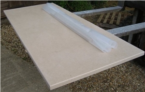 Portugese Fatima Clair Limestone Chamfer Hearth