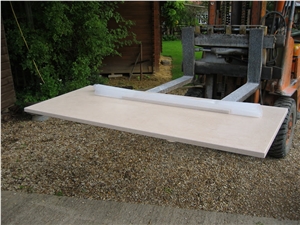 Portugese Fatima Clair Limestone Chamfer Hearth