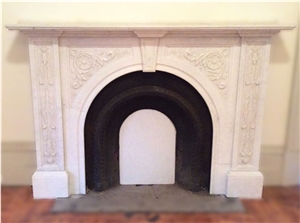 Restoration Absolutely Unique Hand Carved Marble Fireplace