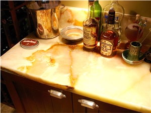 Golden Yellow Onyx Bar Top Golden Yellow Onyx Bar Top