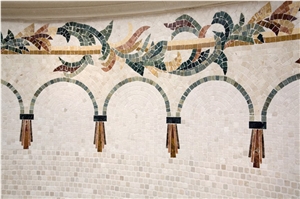 Marble Mosaic Swimming Pool, Spa Design, Borders