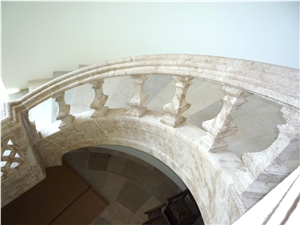 Mountain White Danby Marble Stair Hand Rail and Balustrades