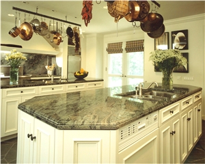 Verde Candeias Granite Ogee Edge Kitchen Countertop