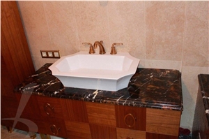 Black Gold Marble Vanity Top