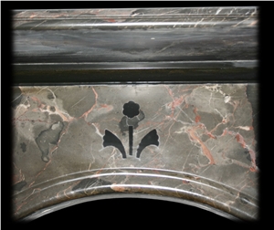 Antique Ashburton Marble Fire Surround with an Arched Aperture