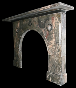 Antique Ashburton Marble Fire Surround with an Arched Aperture