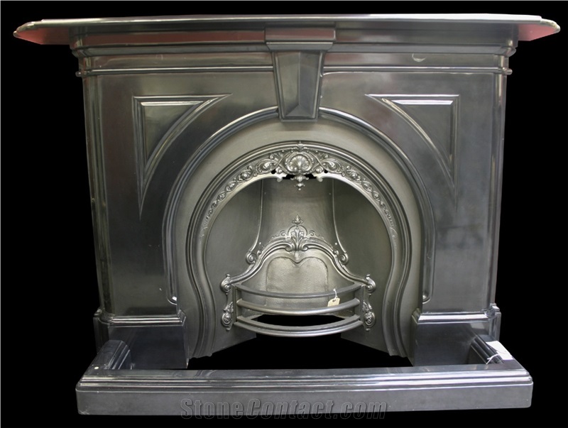 Antique Mid Victorian Irish Black Marble Fireplace