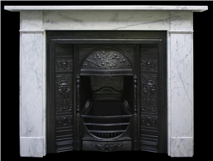 Antique Victorian Reclaimed Carara Marble Fireplace