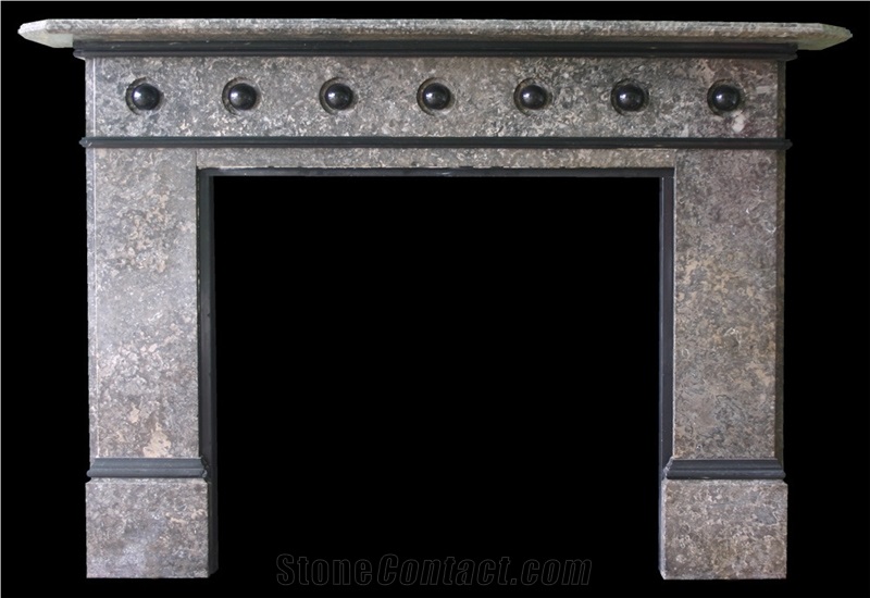 Large Late Victorian Derbyshire Limestone Fire Surround