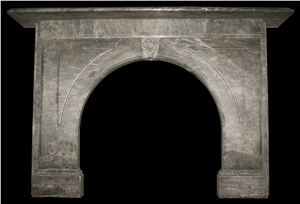 Reclaimed Mid Victorian Irish Grey Marble Fire Surround with an Arched Aperture