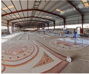 Marble Mosaic Waterjet Floor Medallion