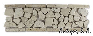 Guatemala Coral Stone Broken Piece Mosaic Border