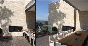 Travertino Romano Dorato Split Feature Wall Cladding
