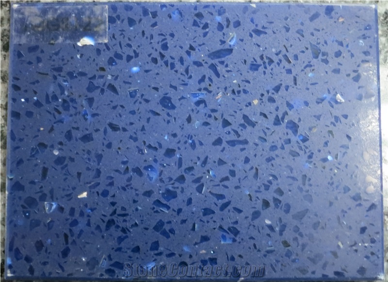 Blue Galaxy Quartz Stone,Solid Surface Engineered Stone Hr0011