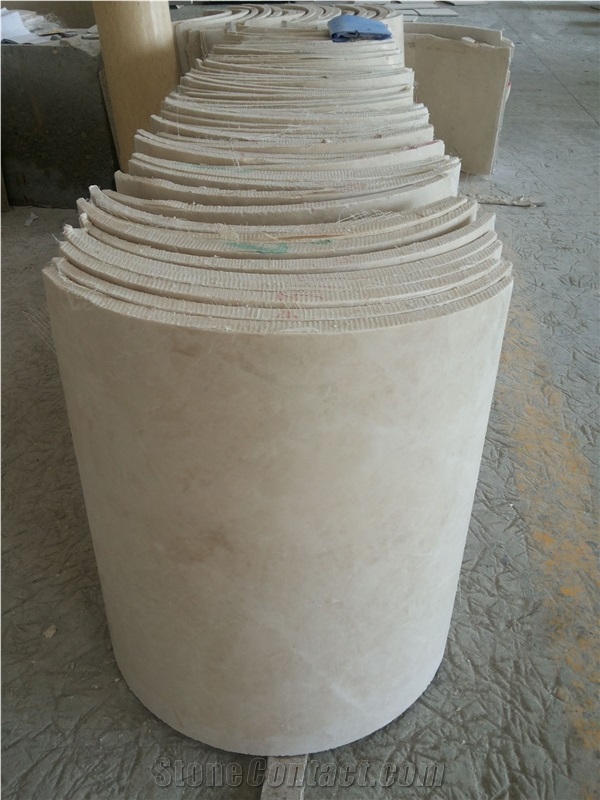 China Beige Marble Columns,Columns Tops and Bases