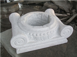 China White Granite Columns,Column Tops and Bases