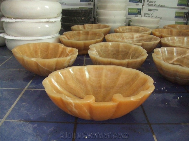 China Yellow Onyx Sinks and Wash Basins