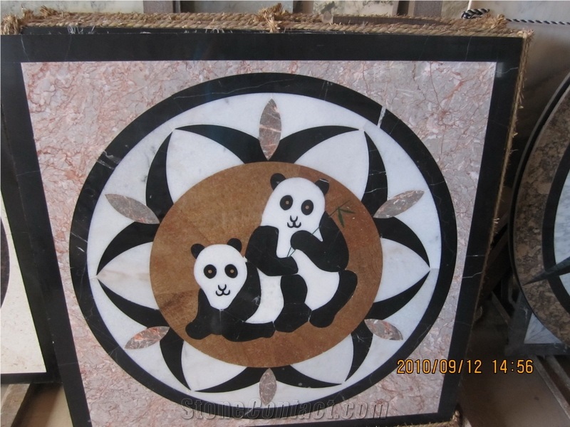 Waterjet Marble Mosaic Medallion Patchwork Pattern