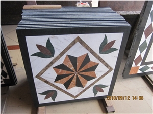 Waterjet Marble Mosaic Medallion Patchwork Pattern