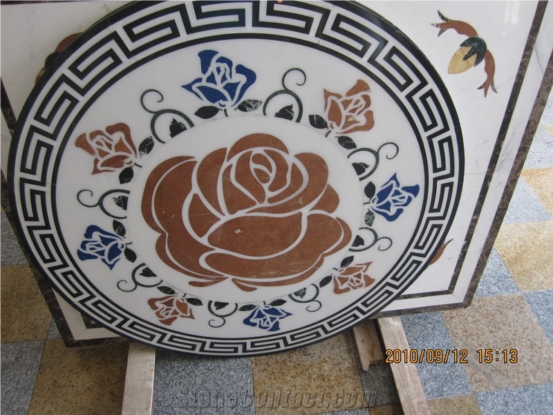 Waterjet Marble Mosaic Medallion Patchwork Pattern