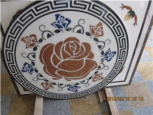 Waterjet Marble Mosaic Medallion Patchwork Pattern