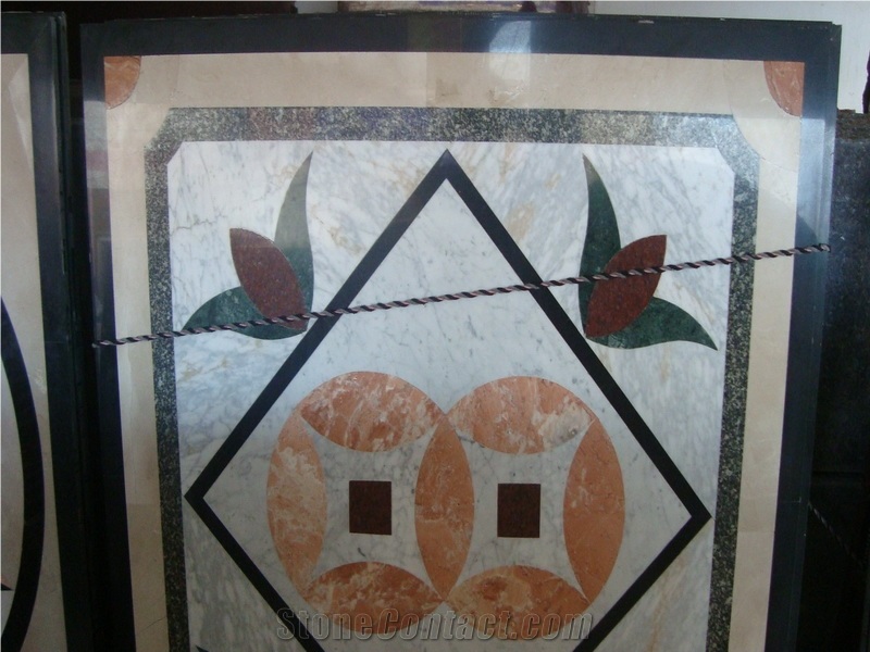 Waterjet Marble Mosaic Medallion Patchwork Pattern