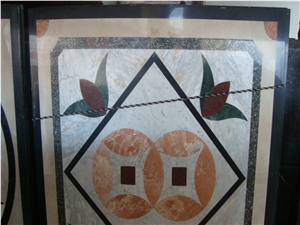 Waterjet Marble Mosaic Medallion Patchwork Pattern