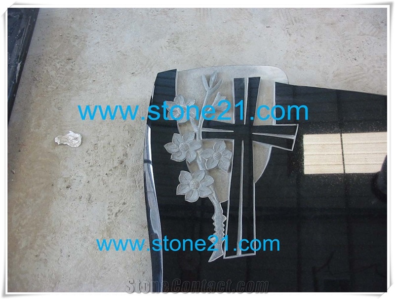 Absolute Black Granite Tombstone,Shanxi Black Granite Monument & Tombstone