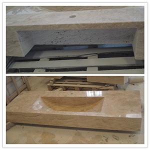 Azarshar Yellow Travertine Vanity Sinks