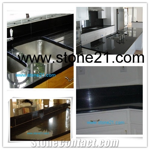 Black Granite Counterotps, Shanxi Black Granite, Black Galaxy Granite