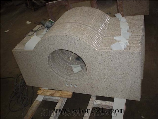 Chinese Dersert Gold Kichen Countertops, G682 Natural Stone Kitchen Worktops, Granite G682 Vanity Tops