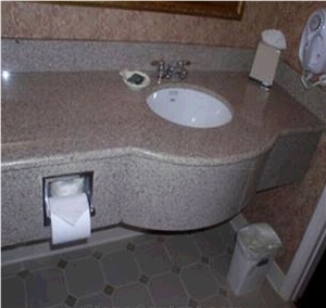 G681 Granite Bathroom Countertops, Strawburry Pink Granite Vanity Tops
