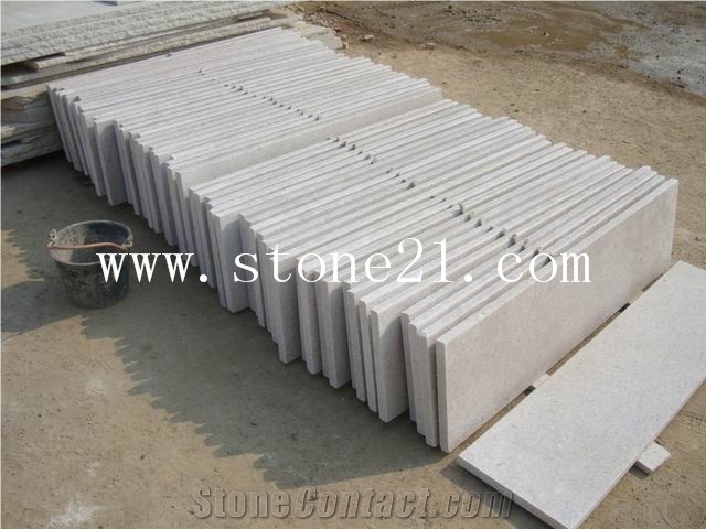 Pearl White Granite Stairs, Owned Quarry Of Pearl White Granite