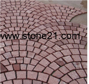 Porphyry Red Granite Cobbles, Porphyry Red Granite Pavements