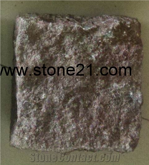 Porphyry Red Granite Cobbles, Porphyry Red Granite Pavements