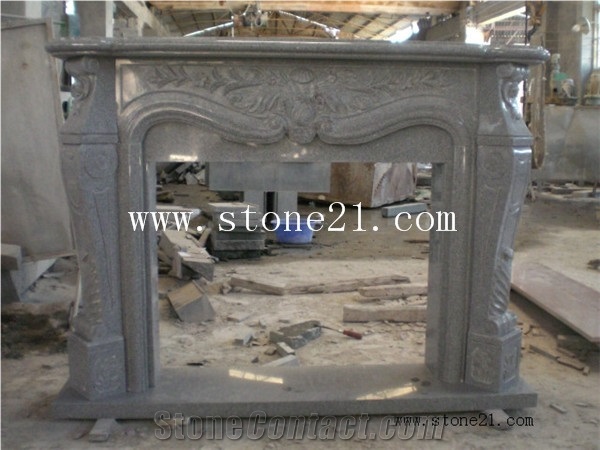 Ruby Blue Granite Fireplace, Granite Indoor Decorative Stone Mantel Fireplace