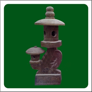 Garden Lamp Post, Brown Travertine Garden Lamps