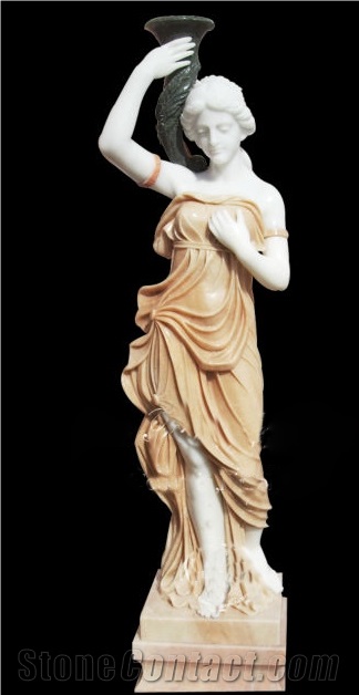 Light Lady Statues , Professional Western Marble Statue Exporter , Top Quality Handcraft Marble Human Sculpture & Carvings