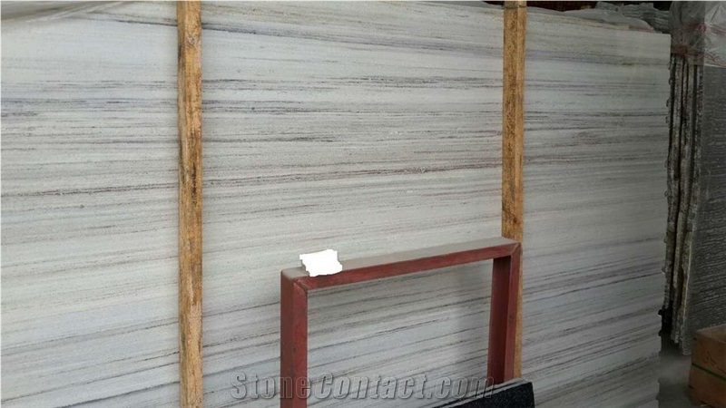 Crystal Wooden Vein Marble Tiles,White Wood Grain Machine Cutting Slabs,French Pattern