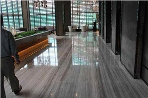Crystal Wooden Vein Marble Tiles,White Wood Grain Machine Cutting Slabs,French Pattern