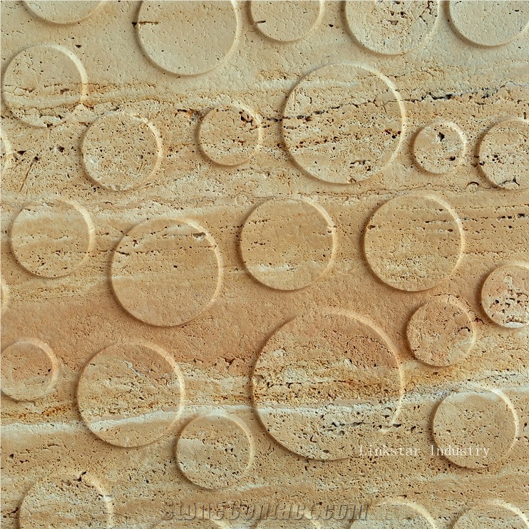 Natural 3D travertine wall art tiles