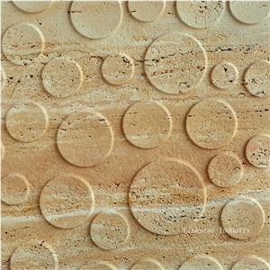 Natural 3D travertine wall art tiles