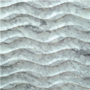 Natural White Carrara 3D Stone Cladding Wall Panel Natural White Carrara 3D Stone Cladding Wall Panel