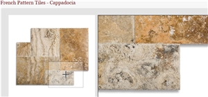 Cappadocia Scabos Travertine Chiseled Edge French Pattern Tiles Cappadocia Scabos Travertine Chiseled Edge French Pattern Tiles