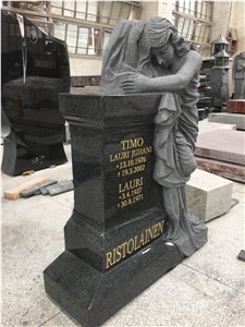 China Haobo Stone Factory 2015 New Special Design Angel Carving Tombstone & Monuments,China Black Granite Headstone Western Style