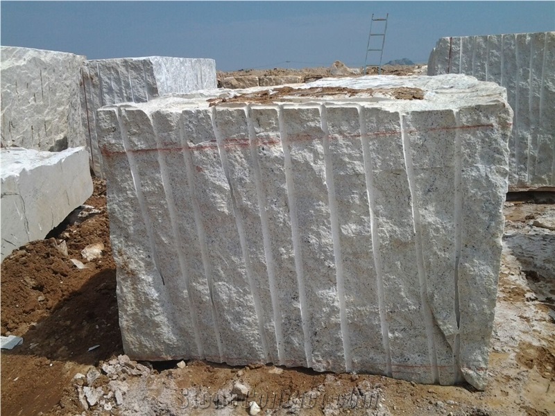 Kashmir White Granite Block, India White Granite