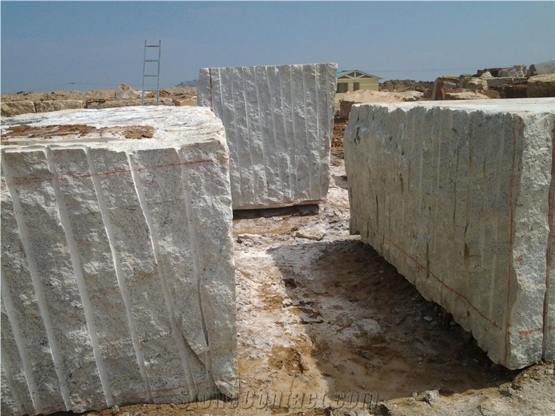 Kashmir White Granite Block, India White Granite