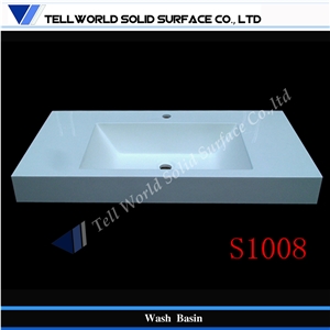 Acrylic sinks and wash basins, white acrylic made 