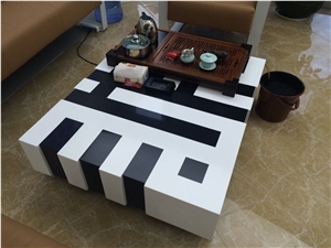 Black and white tea tables,manmade stone coffee tables furniture Black and white tea tables,manmade stone coffee tables furniture